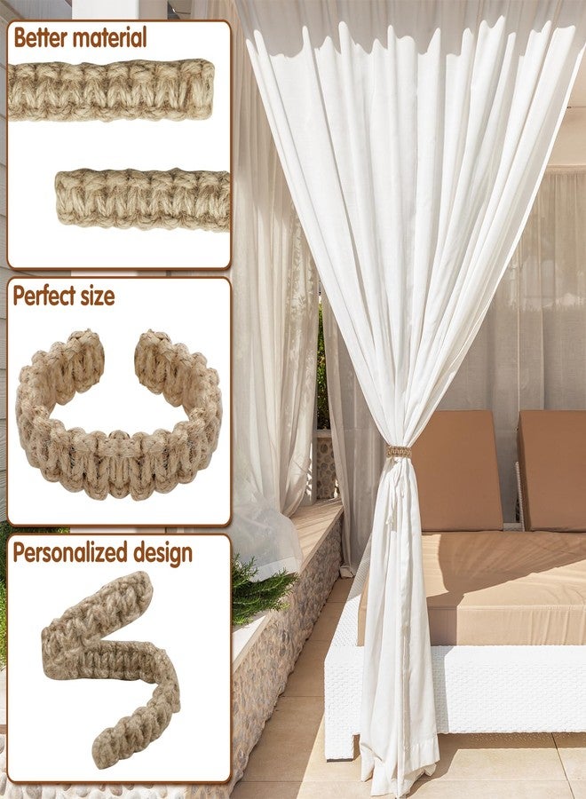 CYUXING 6Pcs Bohemian Braided Curtain Hooks, Exquisite & Compact Home Goods, Elegant Rustic Curtain Accessories Suitable for The Pursuit of Natural & Simple Decoration Style - Image 3